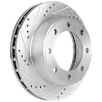KIT-073024-3940 4-Wheel Set Front and Rear Brake Disc and Pad Kit, Cross-drilled and Slotted 8 Lugs Front-331 mm/Rear-326 mm Semi-metallic 4WD, Includes (4) Brake Disc and (2) Brake Pad Set