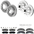 KIT-073024-3952 4-Wheel Set Front and Rear Brake Disc and Pad Kit, Cross-drilled and Slotted 8 Lugs Front-331 mm/Rear-326 mm Semi-metallic RWD, Includes (4) Brake Disc and (2) Brake Pad Set