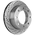 KIT-073024-3955 4-Wheel Set Front and Rear Brake Disc and Pad Kit, Cross-drilled and Slotted 8 Lugs Front-331 mm/Rear-326 mm Semi-metallic RWD, Includes (4) Brake Disc and (2) Brake Pad Set