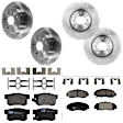 Front and Rear Brake Disc and Pad Kit, Plain Surface 5 Lugs Front-309.88 mm/Rear-281.94 mm Ceramic