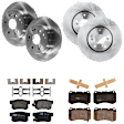 KIT-073024-398 Front and Rear Brake Disc and Pad Kit, Plain Surface, 5 Lugs, Front-309.88 mm/Rear-281.94 mm, Front-Semi-Metallic/Rear-Ceramic