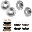 KIT-073024-4002 4-Wheel Set Front and Rear Brake Disc and Pad Kit, Plain Surface 5 Lugs Front-308 mm/Rear-334.01 mm Front-Ceramic/Rear-Semi-Metallic 4WD, Includes (2) Brake Pad Set and (4) Brake Disc