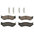 KIT-073024-4004 4-Wheel Set Front and Rear Brake Disc and Pad Kit, Plain Surface 5 Lugs Front-308 mm/Rear-334.01 mm Semi-metallic 4WD, Includes (2) Brake Pad Set and (4) Brake Disc