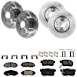 KIT-073024-403 4-Wheel Set Front and Rear Brake Disc and Pad Kit, Plain Surface 5 Lugs Front-309.88 mm/Rear-281.94 mm Ceramic, Includes (4) Brake Disc and (2) Brake Pad Set