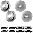 KIT-073024-4041 4-Wheel Set Front and Rear Brake Disc and Pad Kit, Plain Surface 5 Lugs Front-308 mm/Rear-334.01 mm Front-Semi-Metallic/Rear-Ceramic RWD, Includes (4) Brake Disc and (2) Brake Pad Set