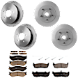 KIT-073024-4047 4-Wheel Set Front and Rear Brake Disc and Pad Kit, Plain Surface 5 Lugs Front-308 mm/Rear-334.01 mm Front-Ceramic/Rear-Semi-Metallic RWD, Includes (4) Brake Disc and (2) Brake Pad Set