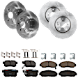 KIT-073024-405 4-Wheel Set Front and Rear Brake Disc and Pad Kit, Plain Surface 5 Lugs Front-309.88 mm/Rear-281.94 mm Ceramic, Includes (4) Brake Disc and (2) Brake Pad Set