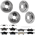 KIT-073024-4064 Front and Rear Brake Disc and Pad Kit, Plain Surface, 6 Lugs, Front-329.95 mm/Rear-341.88 mm, Front-Semi-Metallic/Rear-Ceramic