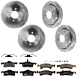 KIT-073024-4065 Front and Rear Brake Disc and Pad Kit, Plain Surface, 6 Lugs, Front-329.95 mm/Rear-341.88 mm, Front-Semi-Metallic/Rear-Ceramic