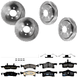 KIT-073024-4067 Front and Rear Brake Disc and Pad Kit, Plain Surface, 6 Lugs, Front-329.95 mm/Rear-341.88 mm, Front-Ceramic/Rear-Semi-Metallic