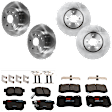 Front and Rear Brake Disc and Pad Kit, Plain Surface 5 Lugs Front-309.88 mm/Rear-281.94 mm Front-Semi-Metallic/Rear-Ceramic