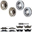 KIT-073024-4091 4-Wheel Set Front and Rear Brake Disc and Pad Kit, Plain Surface 6 Lugs Front-350.01 mm/Rear-341.88 mm Ceramic, Includes (4) Brake Disc and (2) Brake Pad Set