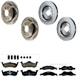 KIT-073024-4092 Front and Rear Brake Disc and Pad Kit, Plain Surface, 6 Lugs, Front-350.01 mm/Rear-341.88 mm, Front-Semi-Metallic/Rear-Ceramic