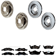 KIT-073024-4096 Front and Rear Brake Disc and Pad Kit, Plain Surface, 6 Lugs, Front-350.01 mm/Rear-341.88 mm, Front-Semi-Metallic/Rear-Ceramic