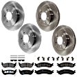 KIT-073024-4116 Front and Rear Brake Disc and Pad Kit, Plain Surface, 5 Lugs, Front-305.05 mm/Rear-300.99 mm, Front-Semi-Metallic/Rear-Ceramic
