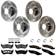 KIT-073024-4117 4-Wheel Set Front and Rear Brake Disc and Pad Kit, Plain Surface 5 Lugs Front-305.05 mm/Rear-300.99 mm Ceramic, Includes (2) Brake Pad Set and (4) Brake Disc