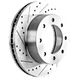 KIT-073024-4312 4-Wheel Set Front and Rear Brake Disc and Pad Kit, Cross-drilled and Slotted 8 Lugs Front-347 mm/Rear-340 mm Semi-metallic 4WD, Includes (2) Brake Pad Set and (4) Brake Disc