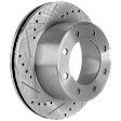 KIT-073024-4312 4-Wheel Set Front and Rear Brake Disc and Pad Kit, Cross-drilled and Slotted 8 Lugs Front-347 mm/Rear-340 mm Semi-metallic 4WD, Includes (2) Brake Pad Set and (4) Brake Disc
