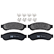 KIT-073024-4319 4-Wheel Set Front and Rear Brake Disc and Pad Kit, Plain Surface 8 Lugs Front-346.96 mm/Rear-340.11 mm Semi-metallic 4WD, Includes (4) Brake Disc and (2) Brake Pad Set