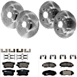KIT-073024-433 4-Wheel Set Front and Rear Brake Disc and Pad Kit, Plain Surface 5 Lugs Front-299.97 mm/Rear-281.94 mm Ceramic, Includes (4) Brake Disc and (2) Brake Pad Set