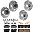 2004 Acura TL - 4-Wheel Set TRW Front and Rear Brake Disc and Pad Kit, Plain Surface, 5 Lugs, Semi-Metallic - Front, Ceramic - Rear, Manual Transmission, Standard Front Caliper