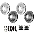KIT-073024-4359 4-Wheel Set Front and Rear Brake Disc and Pad Kit, Cross-drilled and Slotted 8 Lugs Front-331 mm/Rear-326 mm Semi-metallic 4WD, Includes (4) Brake Disc and (2) Brake Pad Set