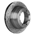 KIT-073024-4360 4-Wheel Set Front and Rear Brake Disc and Pad Kit, Cross-drilled and Slotted 8 Lugs Front-331 mm/Rear-326 mm Semi-metallic 4WD, Includes (4) Brake Disc and (2) Brake Pad Set