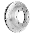KIT-073024-4360 4-Wheel Set Front and Rear Brake Disc and Pad Kit, Cross-drilled and Slotted 8 Lugs Front-331 mm/Rear-326 mm Semi-metallic 4WD, Includes (4) Brake Disc and (2) Brake Pad Set