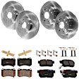KIT-073024-440 Front and Rear Brake Disc and Pad Kit, Plain Surface, 5 Lugs, Front-299.97 mm/Rear-281.94 mm, Front-Semi-Metallic/Rear-Ceramic