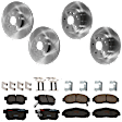 4-Wheel Set Front and Rear Brake Disc and Pad Kit, Plain Surface 5 Lugs Front-299.97 mm/Rear-281.94 mm Ceramic, Includes (4) Brake Disc and (2) Brake Pad Set