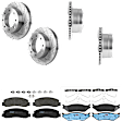 KIT-073024-4669 4-Wheel Set Front and Rear Brake Disc and Pad Kit, Cross-drilled and Slotted 8 Lugs Front-347 mm/Rear-340 mm Semi-metallic, Includes (4) Brake Disc and (2) Brake Pad Set