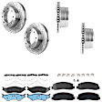 KIT-073024-4670 4-Wheel Set Front and Rear Brake Disc and Pad Kit, Cross-drilled and Slotted 8 Lugs Front-347 mm/Rear-340 mm Semi-metallic, Includes (4) Brake Disc and (2) Brake Pad Set
