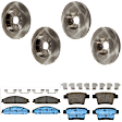 KIT-073024-4681 4-Wheel Set Front and Rear Brake Disc and Pad Kit, Plain Surface 5 Lugs Front-314.96 mm/Rear-329.95 mm Ceramic, Includes (4) Brake Disc and (2) Brake Pad Set