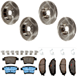 KIT-073024-4682 4-Wheel Set Front and Rear Brake Disc and Pad Kit, Plain Surface 5 Lugs Front-314.96 mm/Rear-329.95 mm Ceramic, Includes (4) Brake Disc and (2) Brake Pad Set