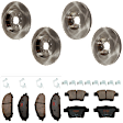 KIT-073024-4685 4-Wheel Set Front and Rear Brake Disc and Pad Kit, Plain Surface 5 Lugs Front-314.96 mm/Rear-329.95 mm Ceramic, Includes (4) Brake Disc and (2) Brake Pad Set