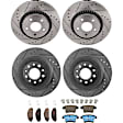 KIT-073024-4691 4-Wheel Set Front and Rear Brake Disc and Pad Kit, Cross-drilled and Slotted 5 Lugs Front-315 mm/Rear-329.95 mm Ceramic, Includes (2) Brake Pad Set and (4) Brake Disc