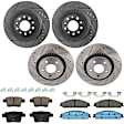 KIT-073024-4693 4-Wheel Set Front and Rear Brake Disc and Pad Kit, Cross-drilled and Slotted 5 Lugs Front-315 mm/Rear-329.95 mm Ceramic, Includes (2) Brake Pad Set and (4) Brake Disc