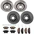 KIT-073024-4694 4-Wheel Set Front and Rear Brake Disc and Pad Kit, Cross-drilled and Slotted 5 Lugs Front-315 mm/Rear-329.95 mm Ceramic, Includes (2) Brake Pad Set and (4) Brake Disc