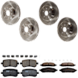 KIT-073024-4700 4-Wheel Set Front and Rear Brake Disc and Pad Kit, Plain Surface 5 Lugs Front-293.12 mm/Rear-315.98 mm Ceramic, Includes (2) Brake Pad Set and (4) Brake Disc