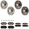 KIT-073024-4703 4-Wheel Set Front and Rear Brake Disc and Pad Kit, Plain Surface 5 Lugs Front-293.12 mm/Rear-315.98 mm Ceramic, Includes (2) Brake Pad Set and (4) Brake Disc