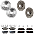 KIT-073024-470 4-Wheel Set Front and Rear Brake Disc and Pad Kit, Plain Surface 5 Lugs Front-320.04 mm/Rear-334.01 mm Ceramic, Includes (4) Brake Disc and (2) Brake Pad Set