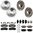 KIT-073024-472 4-Wheel Set Front and Rear Brake Disc and Pad Kit, Plain Surface 5 Lugs Front-320.04 mm/Rear-334.01 mm Ceramic, Includes (4) Brake Disc and (2) Brake Pad Set
