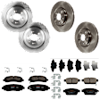 KIT-073024-473 4-Wheel Set Front and Rear Brake Disc and Pad Kit, Plain Surface 5 Lugs Front-320.04 mm/Rear-334.01 mm Ceramic, Includes (4) Brake Disc and (2) Brake Pad Set