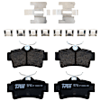 2002 Ford Mustang - 4-Wheel Set Front and Rear Brake Disc and Pad Kit, Plain Surface, 5 Lugs, Front-276 mm/Rear-266.95 mm, Ceramic, 4.6L 8Cyl,  Includes (4) Disc and (2) Pad Set