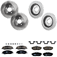 KIT-073024-4804 4-Wheel Set Front and Rear Brake Disc and Pad Kit, Plain Surface 5 Lugs Front-293.12 mm/Rear-299.97 mm Ceramic, Includes (2) Brake Pad Set and (4) Brake Disc