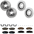 KIT-073024-4805 4-Wheel Set Front and Rear Brake Disc and Pad Kit, Plain Surface 5 Lugs Front-293.12 mm/Rear-299.97 mm Ceramic, Includes (2) Brake Pad Set and (4) Brake Disc