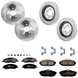 KIT-073024-4807 4-Wheel Set Front and Rear Brake Disc and Pad Kit, Plain Surface 5 Lugs Front-315.72 mm/Rear-299.97 mm Ceramic, Includes (2) Brake Pad Set and (4) Brake Disc