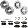 KIT-073024-4817 4-Wheel Set Front and Rear Brake Disc and Pad Kit, Plain Surface 5 Lugs Front-293.12 mm/Rear-299.97 mm Ceramic, Includes (2) Brake Pad Set and (4) Brake Disc