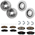 2005 Ford Mustang - 4-Wheel Set Front and Rear Brake Disc and Pad Kit, Plain Surface, 5 Lugs, Front-293.12 mm/Rear-299.97 mm, Ceramic, 4.0L 6Cyl,  Includes (4) Disc and (2) Pad Set
