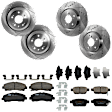 KIT-073024-481 4-Wheel Set Front and Rear Brake Disc and Pad Kit, Cross-drilled and Slotted 5 Lugs Front-320.04 mm/Rear-334.01 mm Ceramic, Includes (4) Brake Disc and (2) Brake Pad Set
